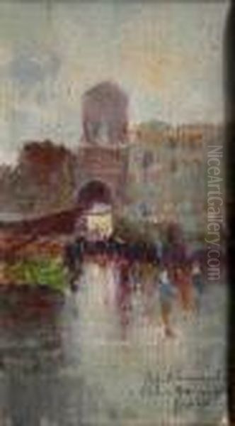 Porta Capuana A Napoli Oil Painting by Oscar Ricciardi