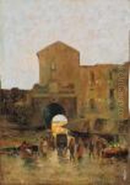 Porta Capuana Oil Painting by Oscar Ricciardi