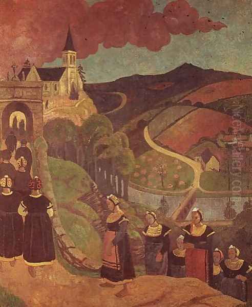 The Pardon of Notre-Dame-des-Portes at Chateauneuf-du-Faou, c.1894 Oil Painting by Paul Serusier