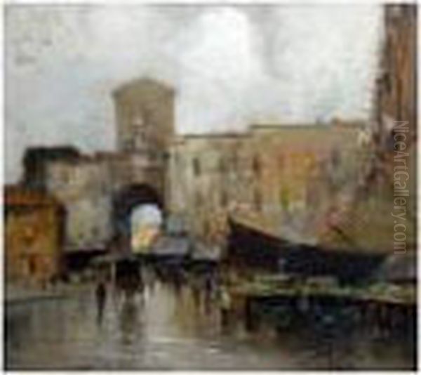 Porta Nolana Oil Painting by Oscar Ricciardi