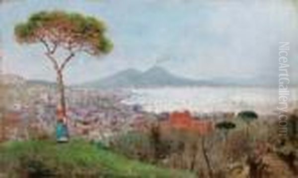 Napoli Da Posillipo Oil Painting by Oscar Ricciardi