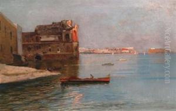 View Of Naples Oil Painting by Oscar Ricciardi