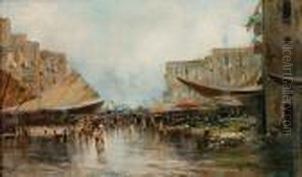 Mercato Oil Painting by Oscar Ricciardi