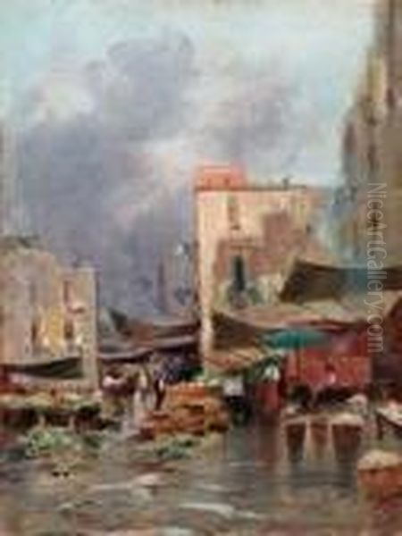 Mercato Napoletano Oil Painting by Oscar Ricciardi