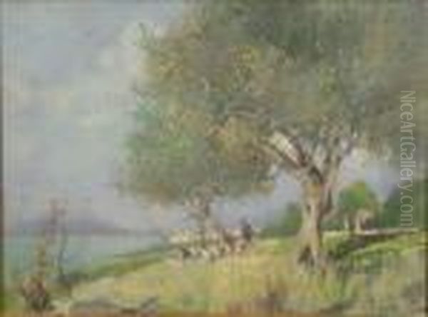 Shepherd, The South Of Italy Oil Painting by Oscar Ricciardi