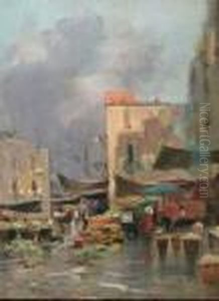 Mercato Oil Painting by Oscar Ricciardi