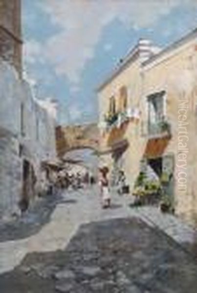 Scorcio Caprese Oil Painting by Oscar Ricciardi