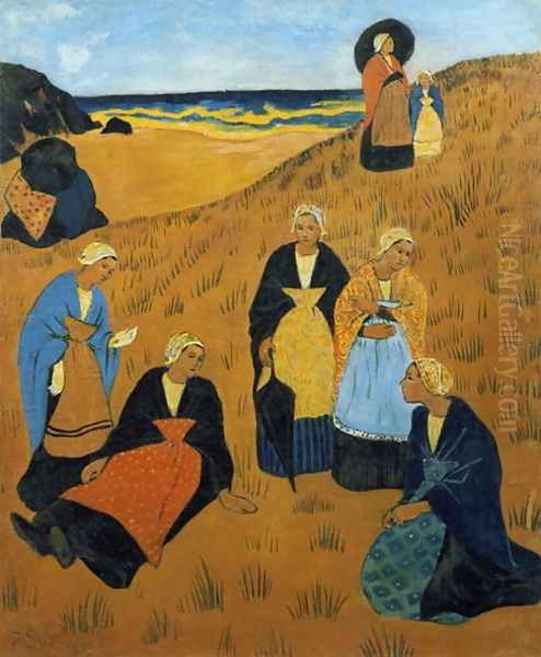 Young Breton Women wearing Shawls, or The Girls of Douarnenez, 1895 Oil Painting by Paul Serusier