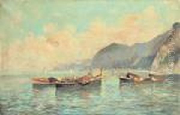 Pescatori A Sorrento Oil Painting by Oscar Ricciardi