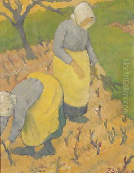 Women in the Vineyard, 1890 Oil Painting by Paul Serusier