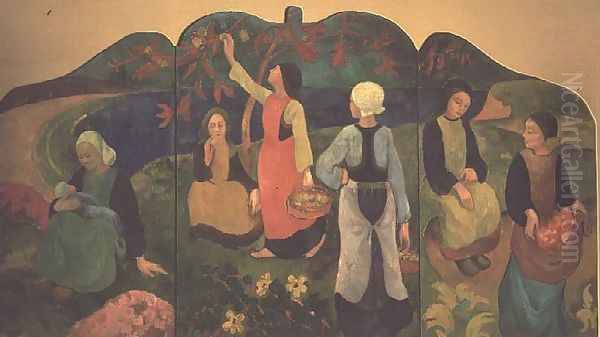 The Pont Aven Triptych, 1892-93 Oil Painting by Paul Serusier