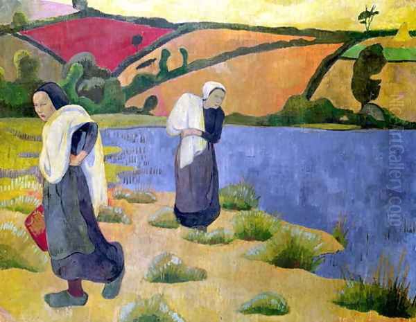 Washerwomen at the Laita River, near Pouldu, 1892 Oil Painting by Paul Serusier