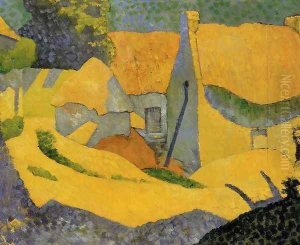 Yellow Farm at Pouldu Oil Painting by Paul Serusier