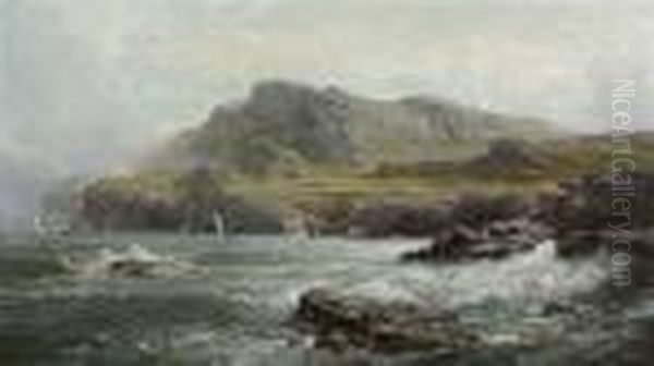 Rocky Coast Oil Painting by William Trost Richards