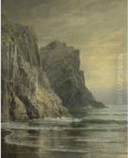 Rocky Coast Oil Painting by William Trost Richards