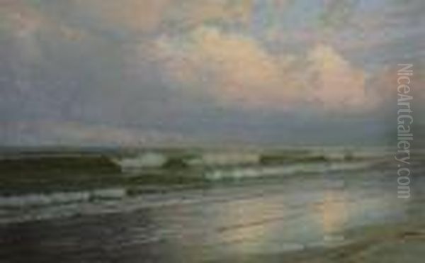 Brigantine Beach, New Jersey Oil Painting by William Trost Richards