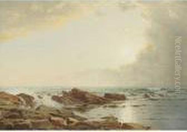 New England Coast Oil Painting by William Trost Richards