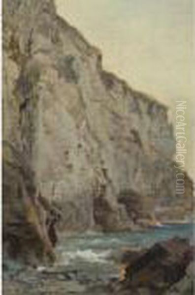 Trebarwith Strand, England Oil Painting by William Trost Richards