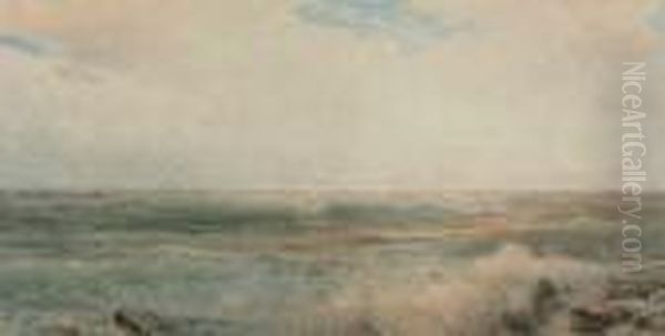 Sea At Beaver Tail, Conanicut Oil Painting by William Trost Richards