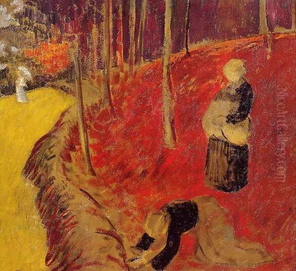 The Fern Harvesters in the Boid d'Amour at Pont Aven Oil Painting by Paul Serusier