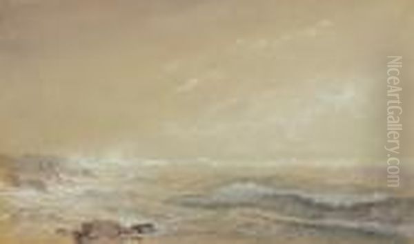 Breaking Waves Oil Painting by William Trost Richards