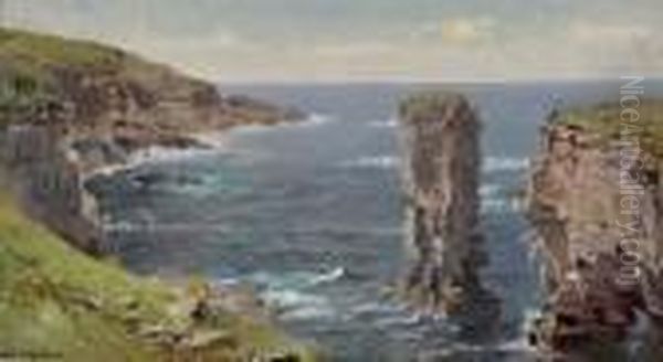 British Coastal View (coast Of Cornwall) Oil Painting by William Trost Richards