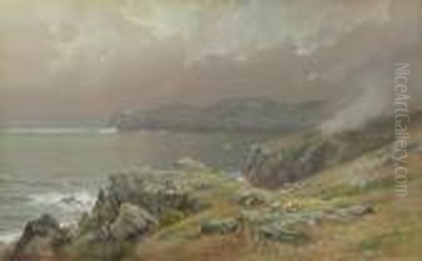 Jamestown Coast, Rhode Island Oil Painting by William Trost Richards