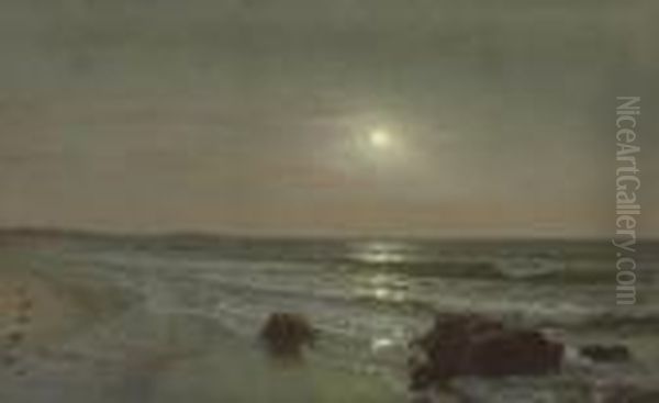 Moonlight Oil Painting by William Trost Richards