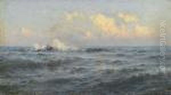 Rosy Clouds Oil Painting by William Trost Richards