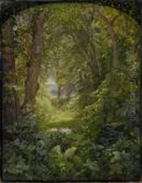 Woodland Landscape Oil Painting by William Trost Richards