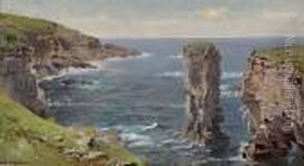 British Coastal View (coast Of Cornwall) Oil Painting by William Trost Richards