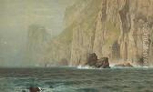 Coastal Cliffs Oil Painting by William Trost Richards