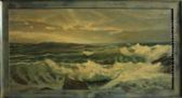 Rough Sea Oil Painting by William Trost Richards