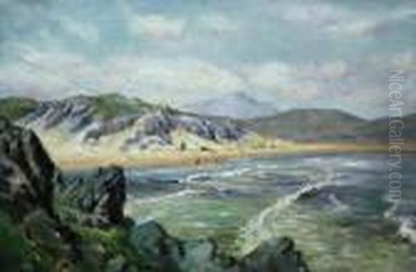 Beach Scene Oil Painting by William Trost Richards