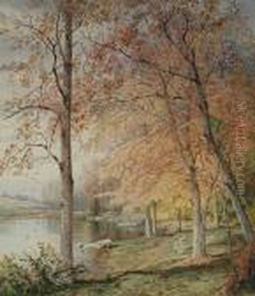 Autumn By A Pond Oil Painting by William Trost Richards