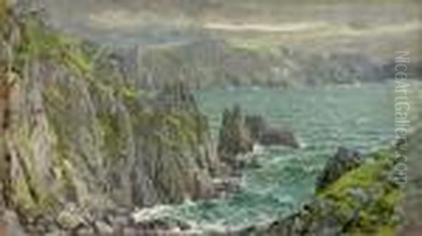 Rocky Coast Oil Painting by William Trost Richards