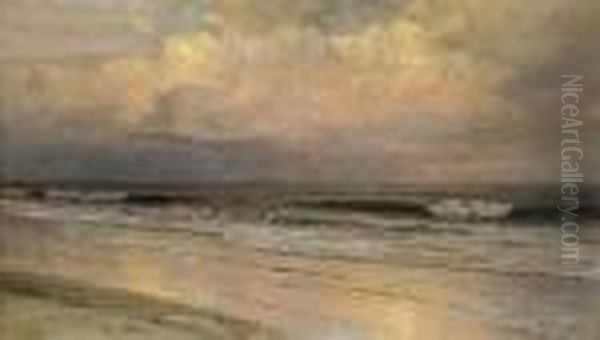 Brigantine Beach, New Jersey Oil Painting by William Trost Richards