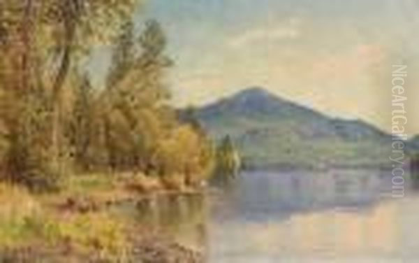 White Face Mountain From Lake Placid Oil Painting by William Trost Richards