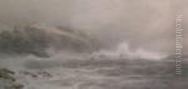 Crashing Surf Oil Painting by William Trost Richards