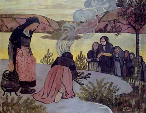 Le feu dehors ou Les Mammau Oil Painting by Paul Serusier