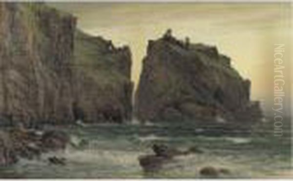 The Cornish Rocks Oil Painting by William Trost Richards