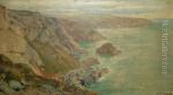 Coast At Land Oil Painting by William Trost Richards