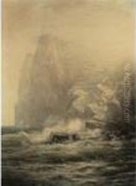 Rocky Coast Oil Painting by William Trost Richards