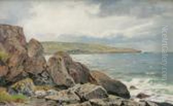 Along A Rocky Coast Oil Painting by William Trost Richards