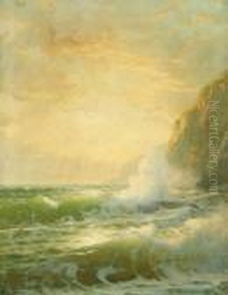 Rocky Seascape Oil Painting by William Trost Richards