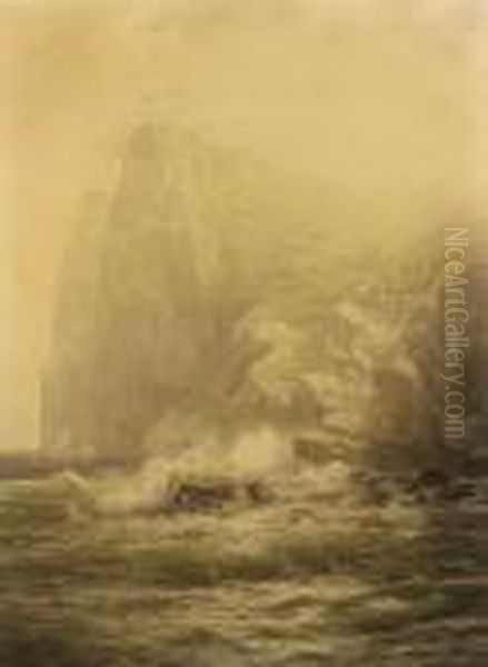 Rocky Coast Oil Painting by William Trost Richards