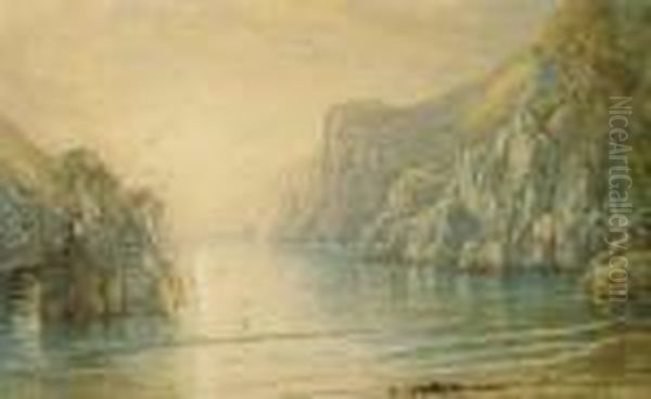 Inlet On A Rocky Coast Oil Painting by William Trost Richards