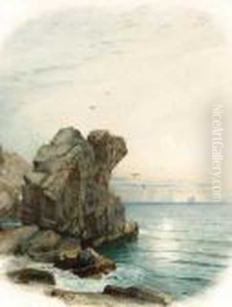 Pulpit Rock, Nahant Oil Painting by William Trost Richards