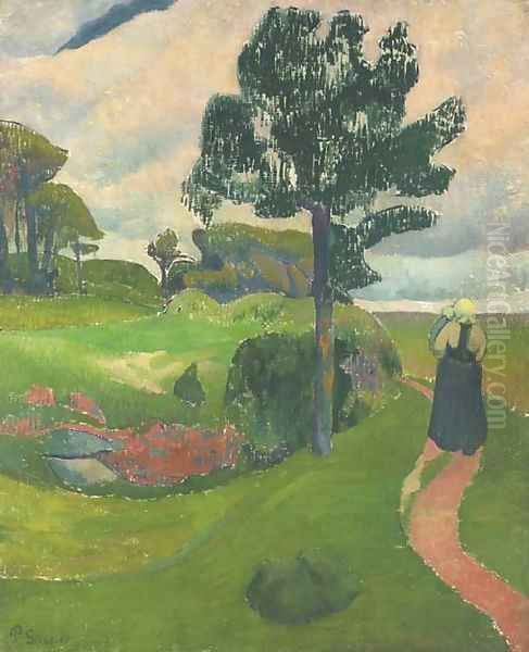 Mere et enfant dans un paysage breton Oil Painting by Paul Serusier