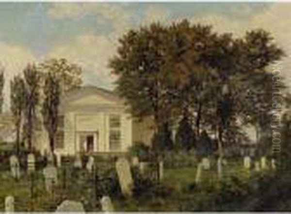 The Roxborough Baptist Church Oil Painting by William Trost Richards